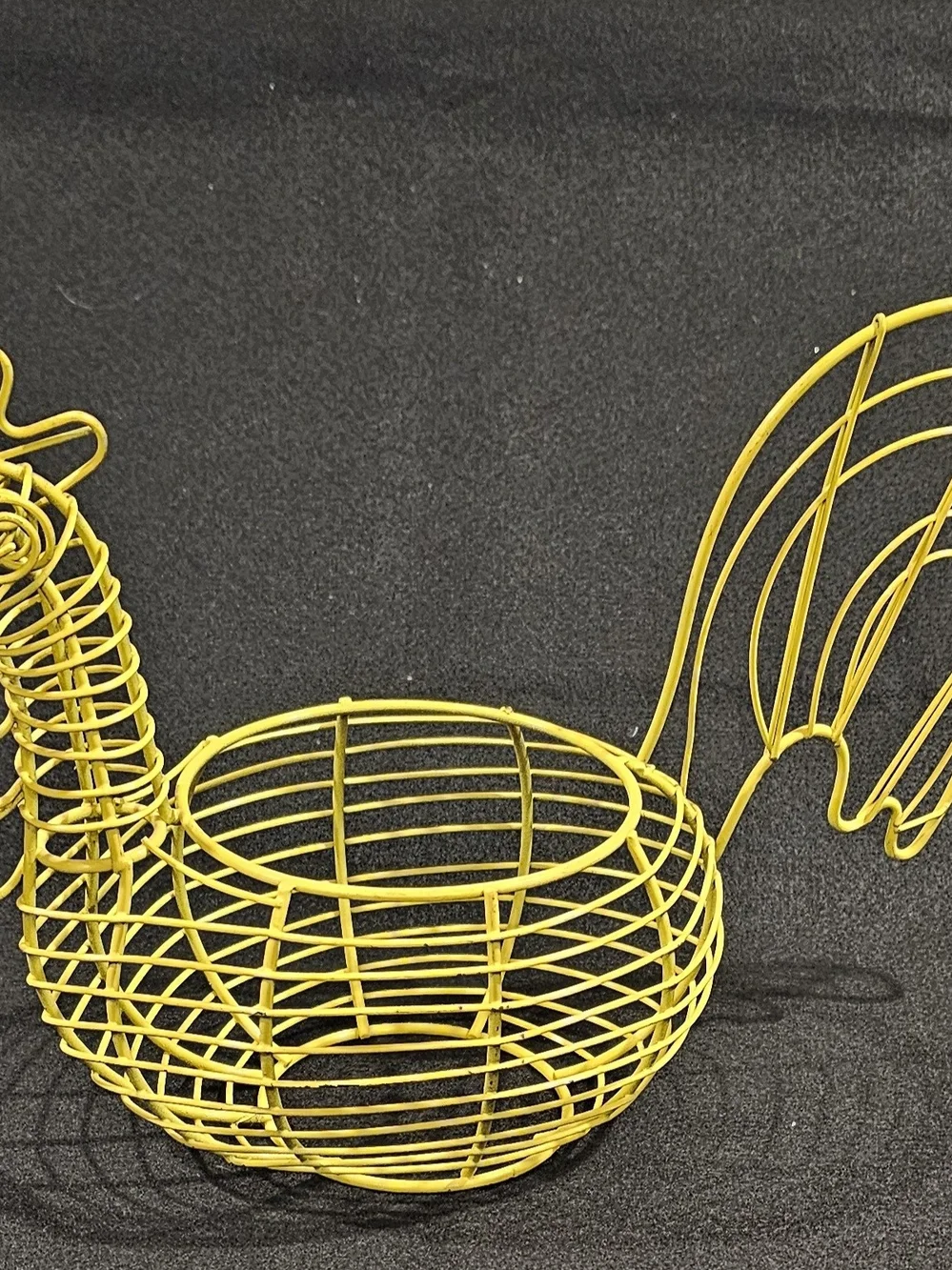 Yellow Wire Rooster Basket - Decorative Egg Holder